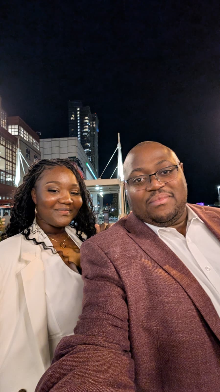 Jean-Philippe and Ketsia on a night out in the city