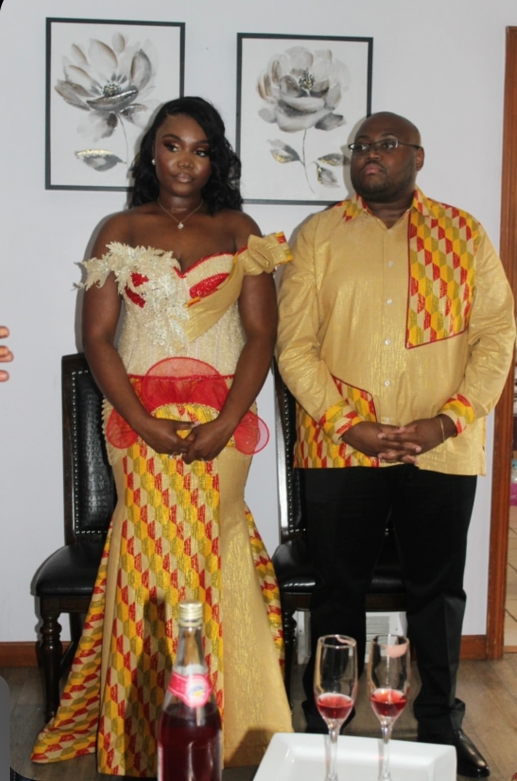 Jean-Philippe and Ketsia Matondo in traditional Congolese attire at their wedding